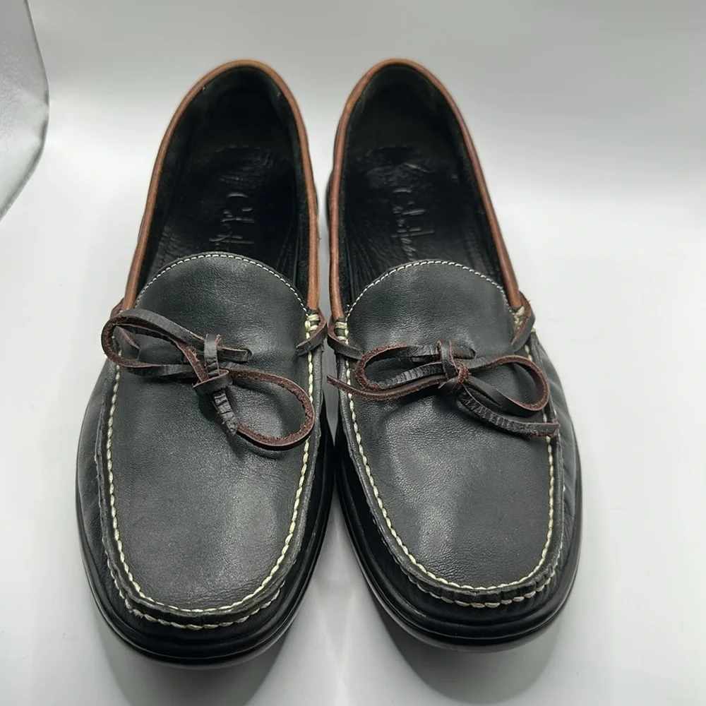Cole Haan Men's Slip On Moccasin Loafers Black Brown Leather Sz 9